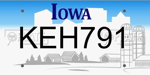 KEH791 Iowa License Plate
