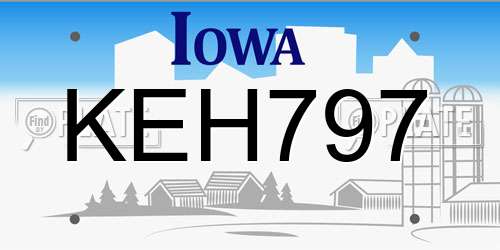 KEH797 Iowa License Plate