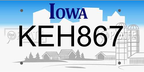 KEH867 Iowa License Plate
