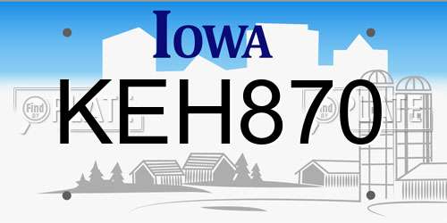 KEH870 Iowa License Plate