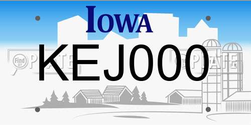 KEJ000 Iowa License Plate