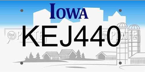 KEJ440 Iowa License Plate