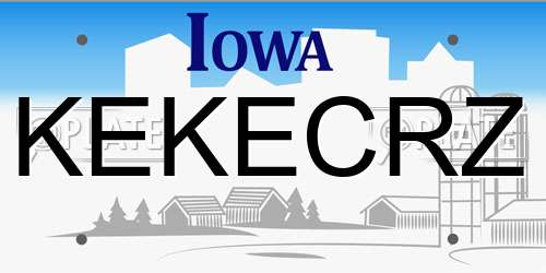 KEKECRZ Iowa License Plate