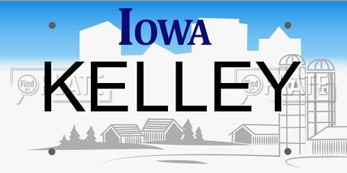 KELLEY Iowa License Plate