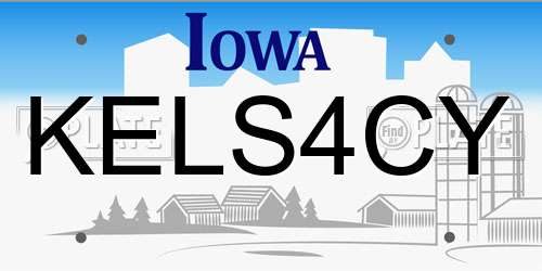 KELS4CY Iowa License Plate