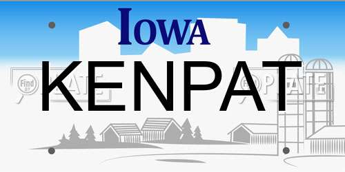 KENPAT Iowa License Plate