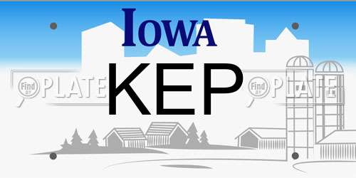 KEP Iowa License Plate