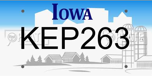 KEP263 Iowa License Plate