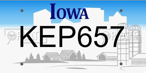 KEP657 Iowa License Plate