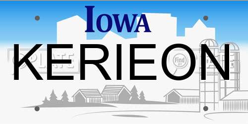 KERIEON Iowa License Plate