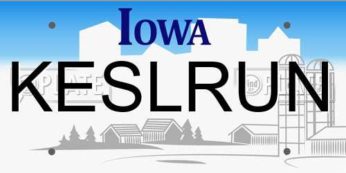 KESLRUN Iowa License Plate