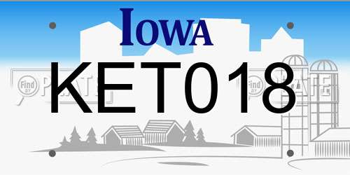 KET018 Iowa License Plate