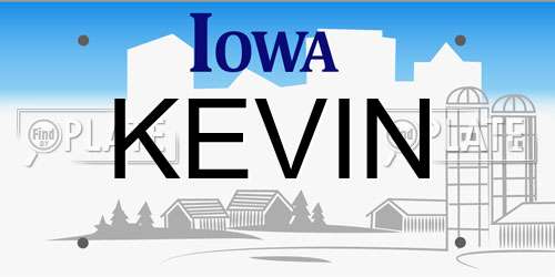 KEVIN Iowa License Plate