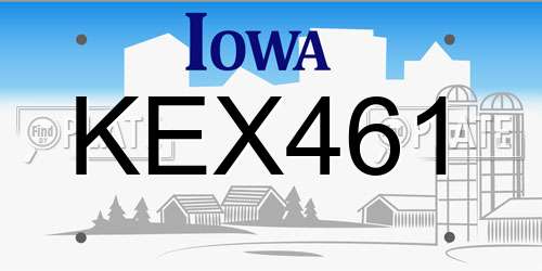 KEX461 Iowa License Plate