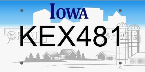 KEX481 Iowa License Plate