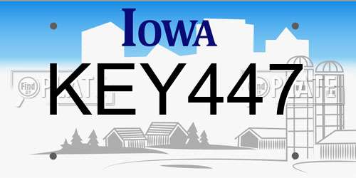 KEY447 Iowa License Plate