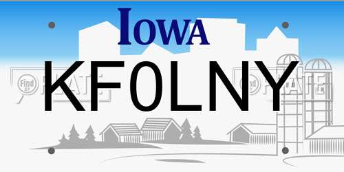KF0LNY Iowa License Plate