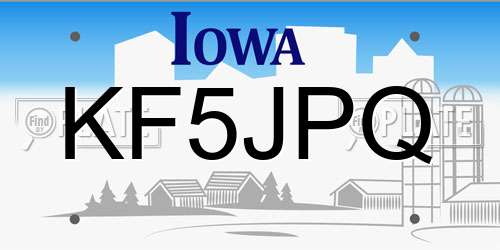 KF5JPQ Iowa License Plate