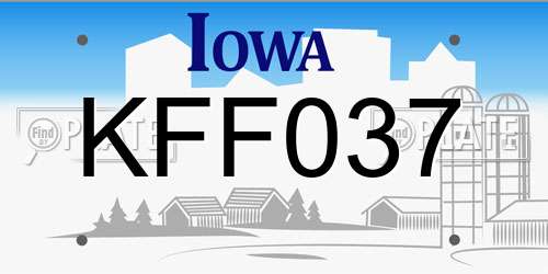 KFF037 Iowa License Plate