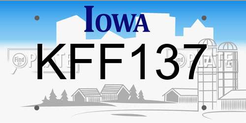 KFF137 Iowa License Plate