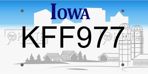 KFF977 Iowa License Plate