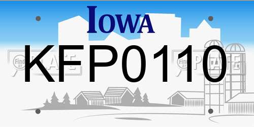 KFP0110 Iowa License Plate