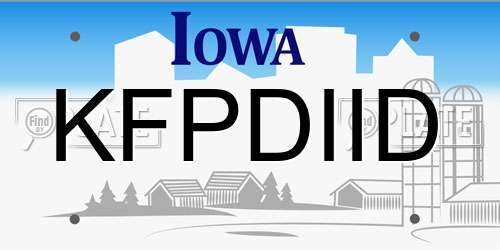 KFPDIID Iowa License Plate