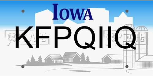KFPQIIQ Iowa License Plate