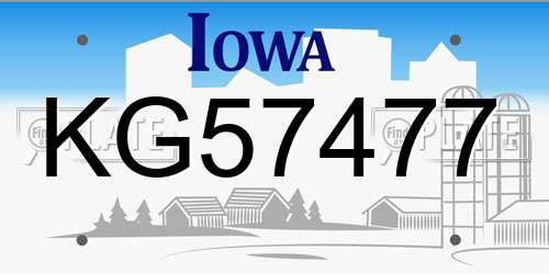KG57477 Iowa License Plate