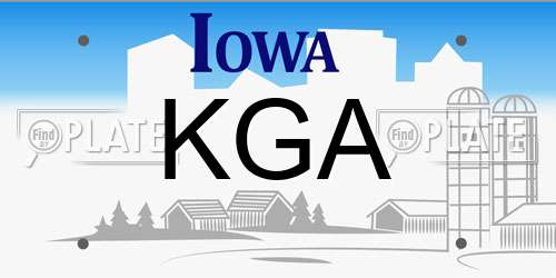 KGA Iowa License Plate