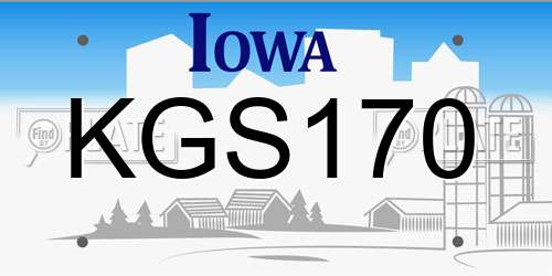 KGS170 Iowa License Plate