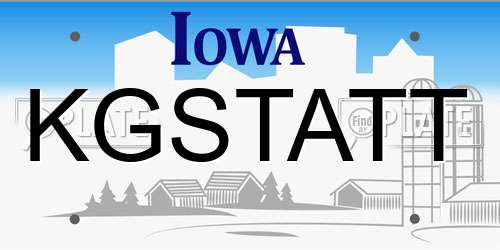 KGSTATT Iowa License Plate