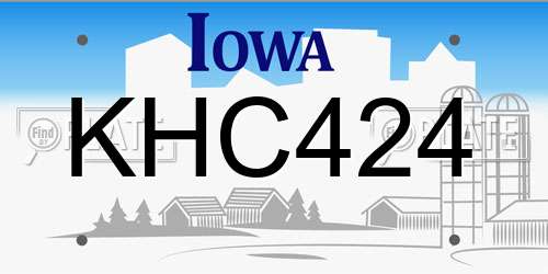 KHC424 Iowa License Plate