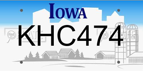 KHC474 Iowa License Plate
