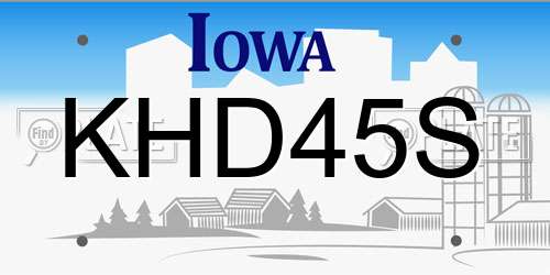 KHD45S Iowa License Plate