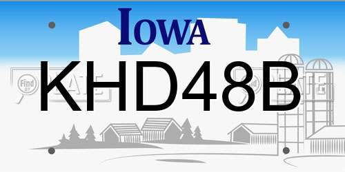KHD48B Iowa License Plate