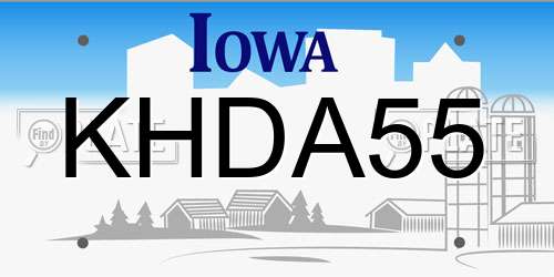 KHDA55 Iowa License Plate