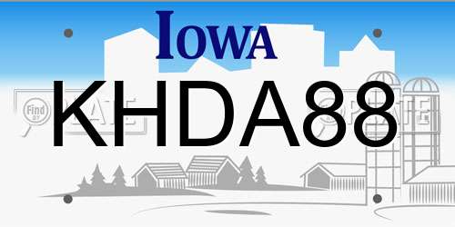KHDA88 Iowa License Plate
