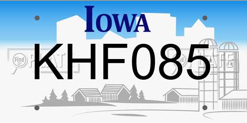 KHF085 Iowa License Plate