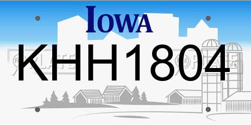 KHH1804 Iowa License Plate