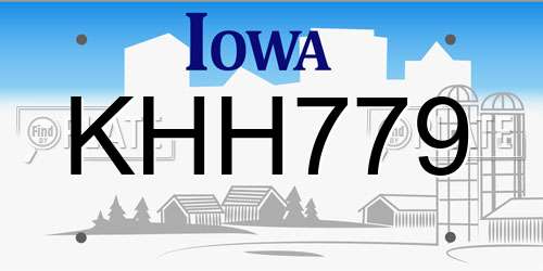KHH779 Iowa License Plate