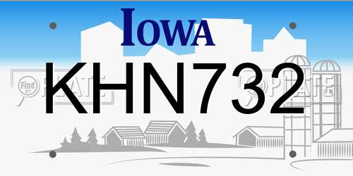 KHN732 Iowa License Plate