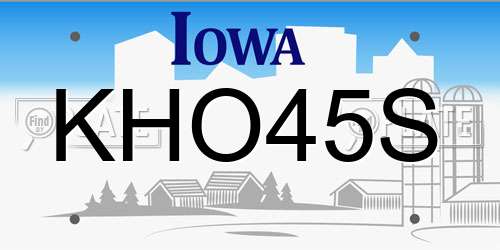 KHO45S Iowa License Plate