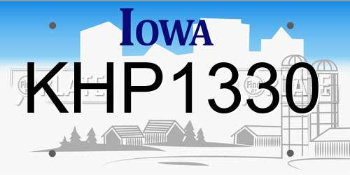 KHP1330 Iowa License Plate