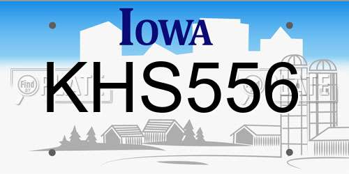 KHS556 Iowa License Plate
