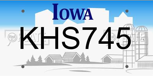 KHS745 Iowa License Plate