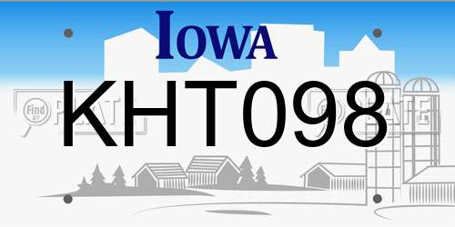 KHT098 Iowa License Plate