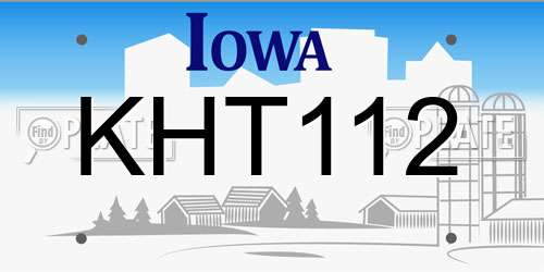 KHT112 Iowa License Plate
