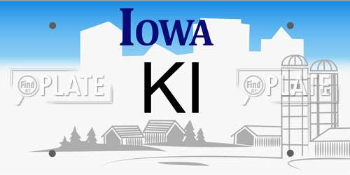 KI Iowa License Plate