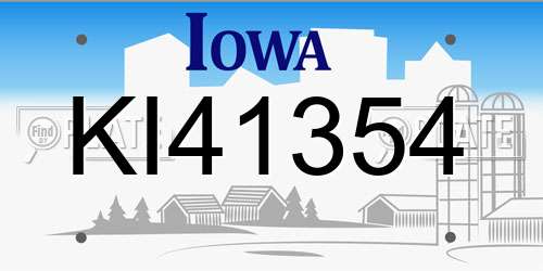 KI41354 Iowa License Plate